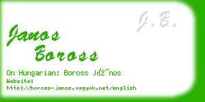 janos boross business card